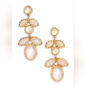 Little L.A.Doris White Opal Drop Earrings